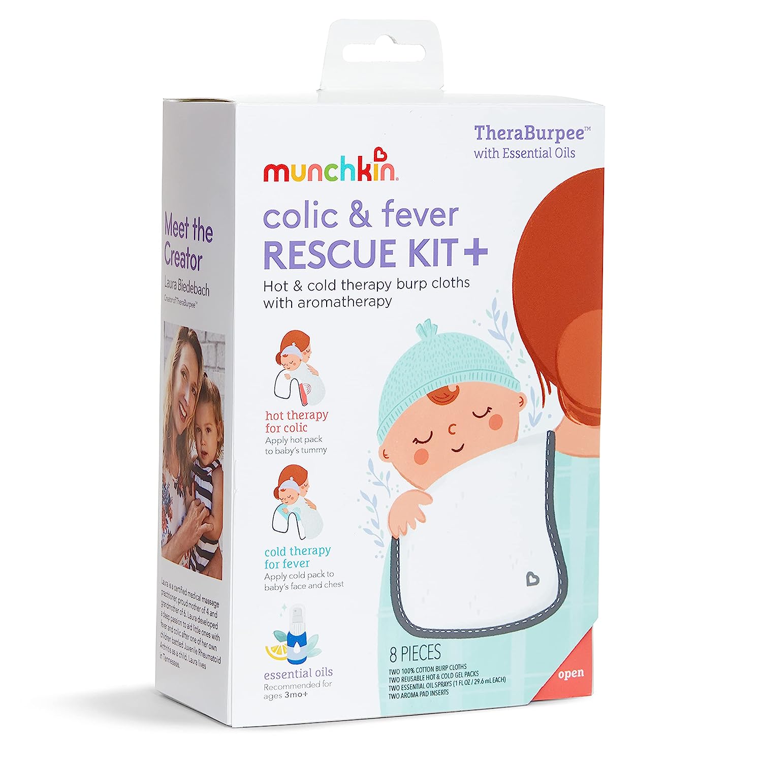Munchkin® TheraBurpee Colic & Fever Rescue Kit with Hot & Cold Therapy Burp Cloths - Image 10